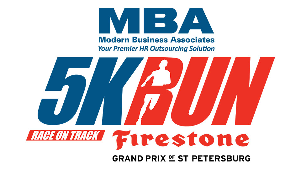 MBA 5K Run on the Firestone Grand Prix of St. Petersburg track Logo