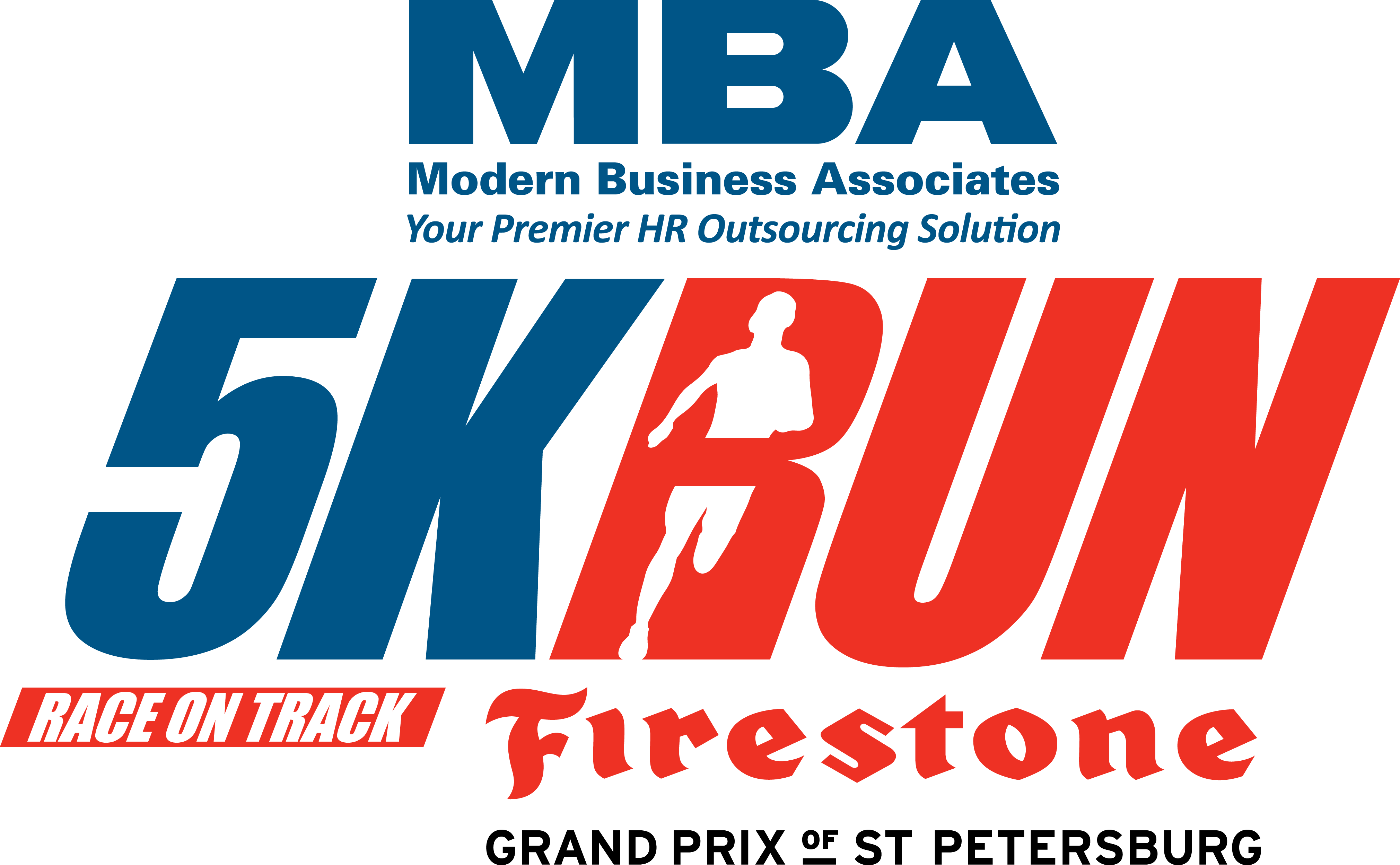 MBA 5K Run on the Firestone Grand Prix of St. Petersburg track logo
