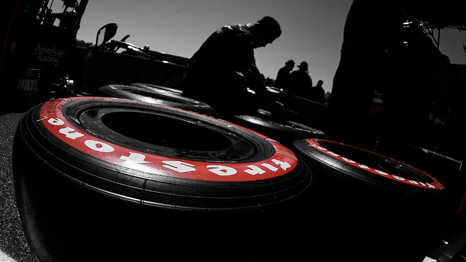 Firestone Tires lay in the pits